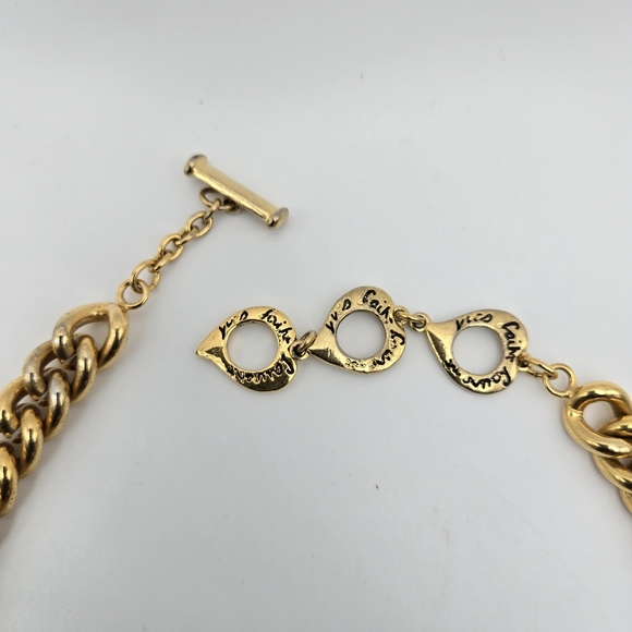 YSL Yves Saint Laurent Animal Pendant Necklace Chunky Goldtone Statement Mogul - Picture 5 of 7